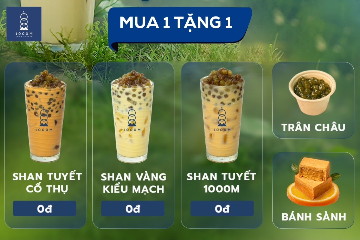 Chi tiết về ưu đãi 1000M mua 1 tặng 1 